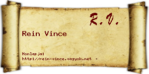 Rein Vince névjegykártya